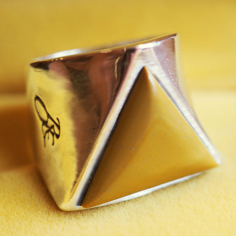 English Mustard Jasper Triangle Signet