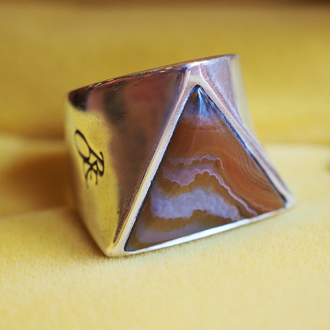 Lake Superior Agate Triangle Signet