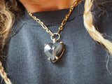 Rainbow Obsidian Heart Necklace