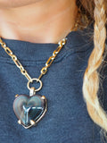 Rainbow Obsidian Heart Necklace