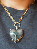 Rainbow Obsidian Heart Necklace