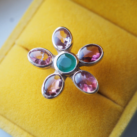 Tourmaline Flower Power Ring