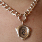 Sacred Heart Wax Seal Necklace